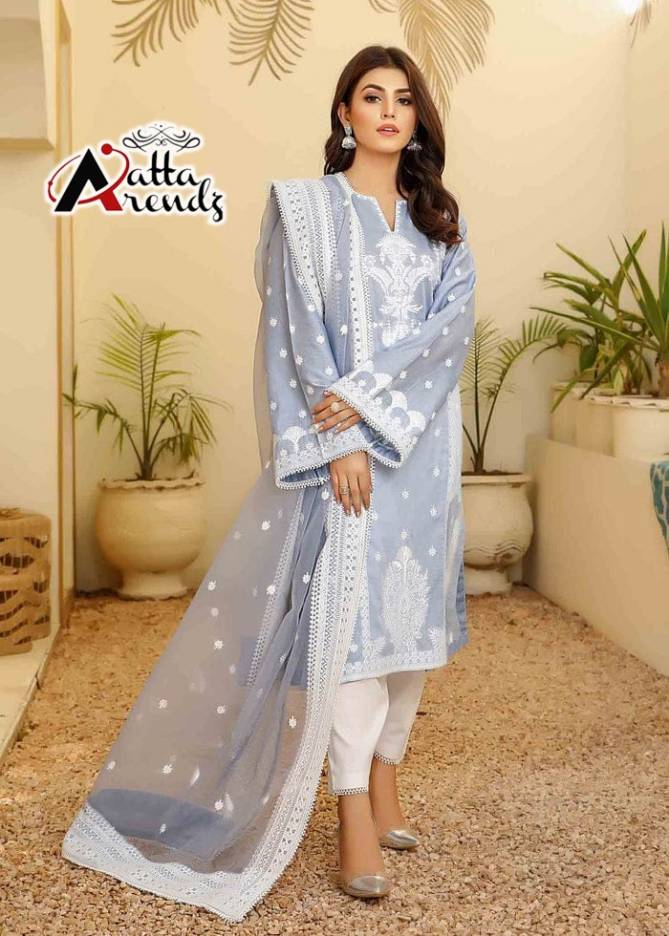 Atta Trendz 2710 New Fancy Ethnic Wear Georgette Top And Pant With Dupatta Collection